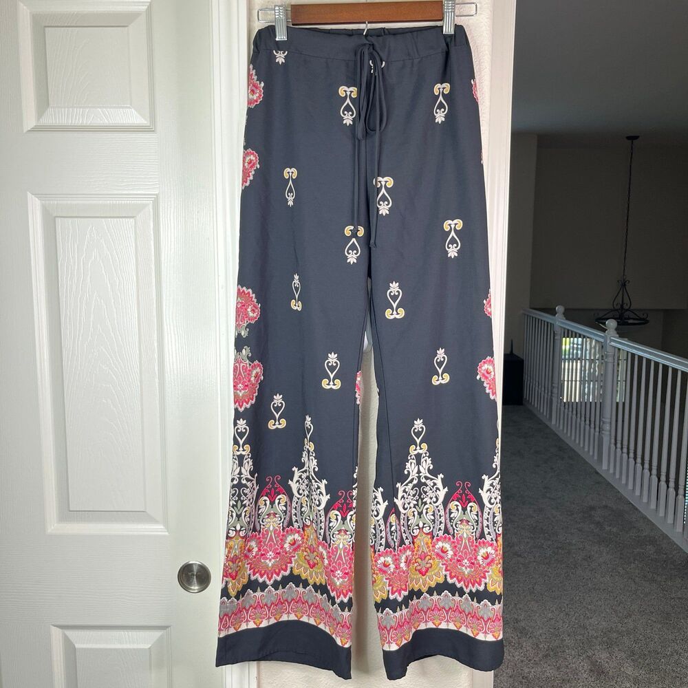 West Kei Wide Leg Palazzo Pants Boho Festival Women Size Small #562